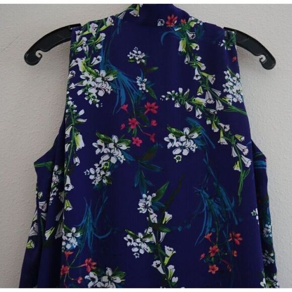 Worthington 75590 Women's Sz 6 Blue Floral Print Lined Sleeveless Sheath Dress - Picture 6 of 11